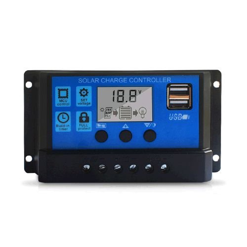 30A 12V/24V Dual USB Solar Panel Controller Charge Regulato
